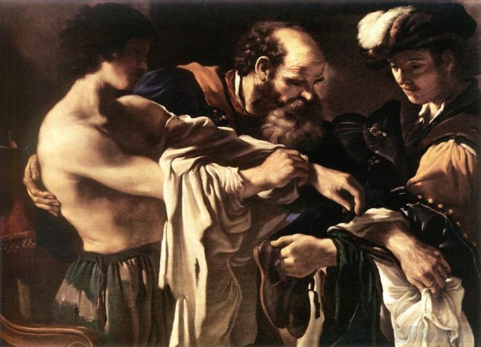 Guercino Peinture à l'huile - Le retour du fils prodigue