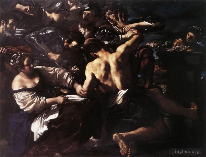 Guercino Peinture à l'huile - Samson capturé par les Philistins