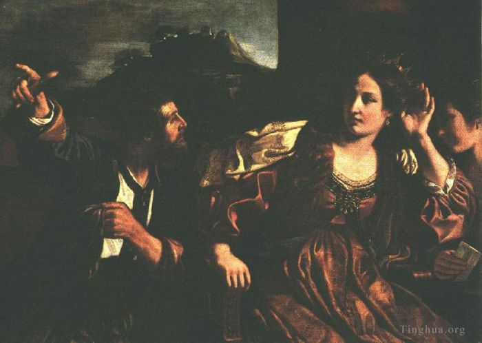 Guercino Peinture à l'huile - Sémiramis reçoit la nouvelle de la révolte de Babylone