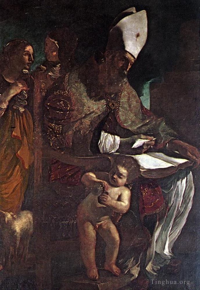 Guercino Peinture à l'huile - Sainte-Augustine