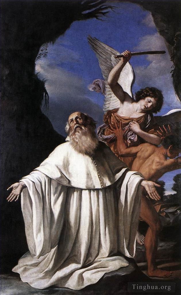 Guercino Peinture à l'huile - Saint-Romuald