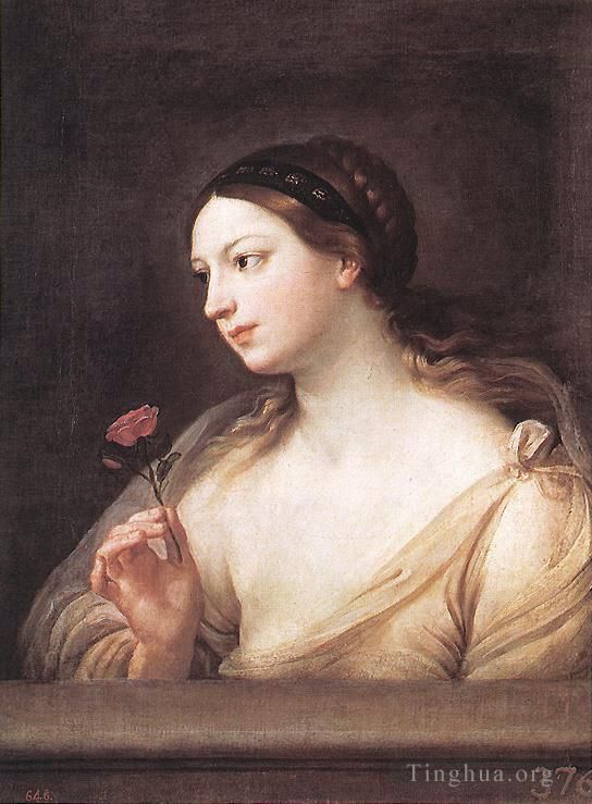 Guido Reni Peinture à l'huile - Fille avec une rose