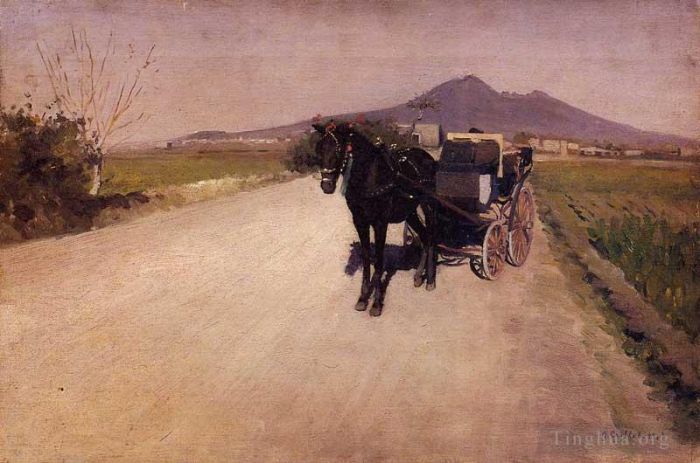 Gustave Caillebotte Peinture à l'huile - Une route près de Naples