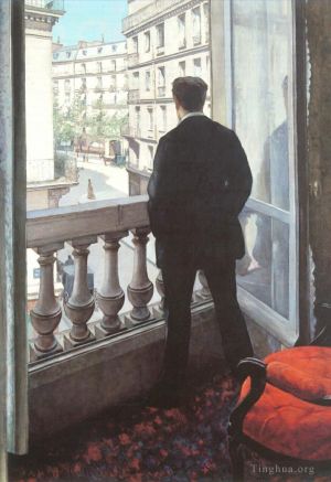 Gustave Caillebotte œuvres - Un jeune homme à sa fenêtre