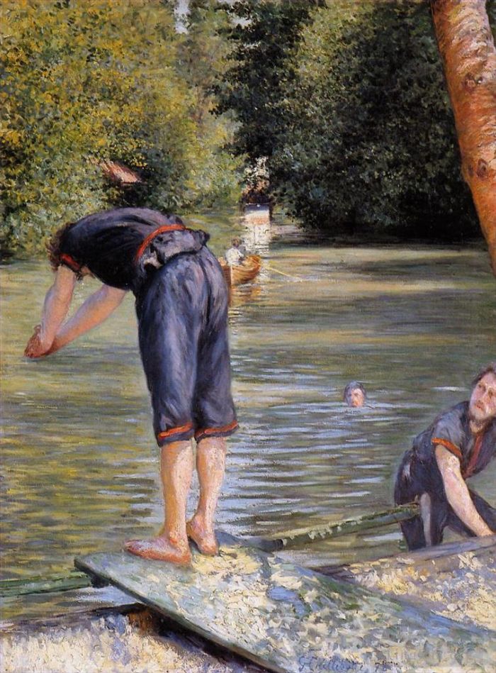 Gustave Caillebotte Peinture à l'huile - Baigneurs