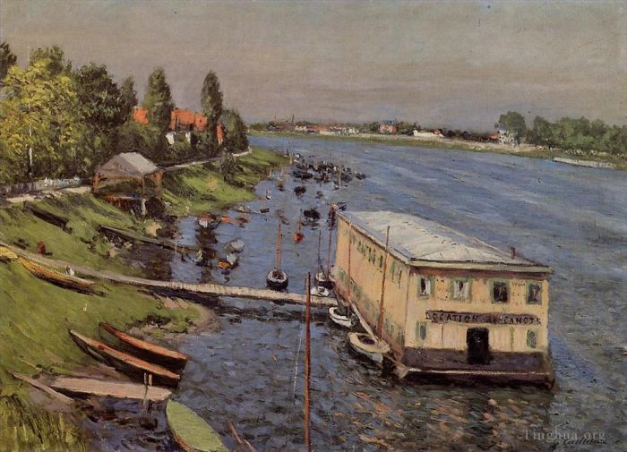 Gustave Caillebotte Peinture à l'huile - Hangar à bateaux à Argenteuil