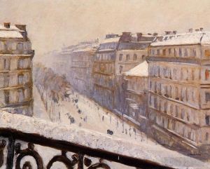 Gustave Caillebotte œuvres - Boulevard Haussmannien Neige