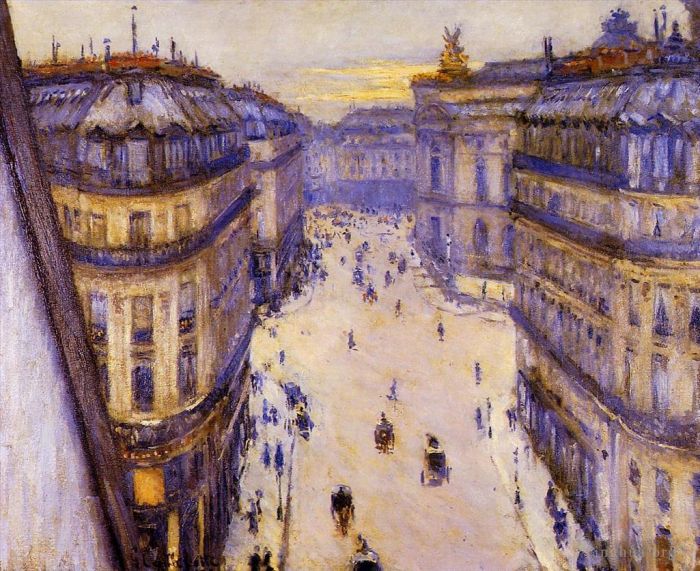 Gustave Caillebotte Peinture à l'huile - La rue Halevy vue du sixième étage