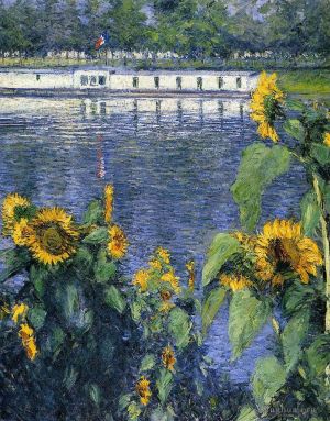 Gustave Caillebotte œuvres - Tournesols sur les bords de Seine