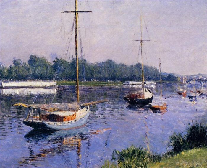 Gustave Caillebotte Peinture à l'huile - Le bassin d'Argenteuil paysage marin