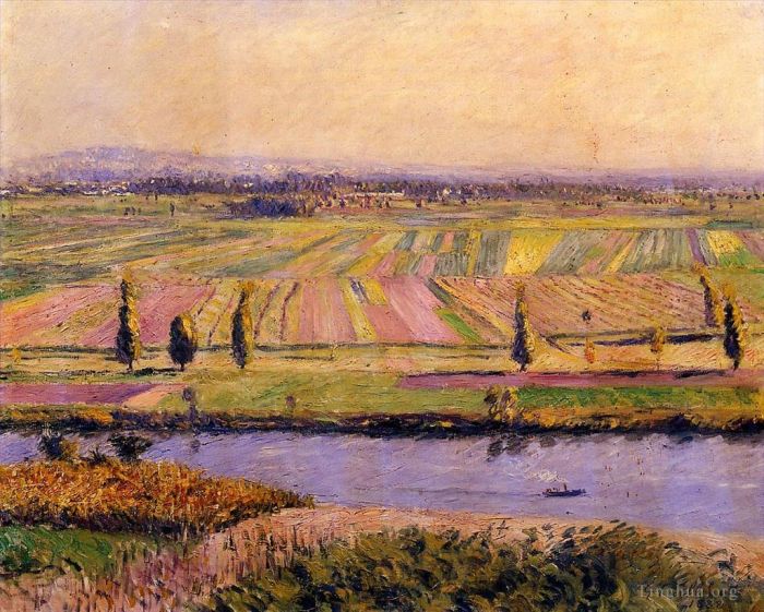 Gustave Caillebotte Peinture à l'huile - La plaine de Gennevilliers vue depuis les coteaux d'Argenteuil