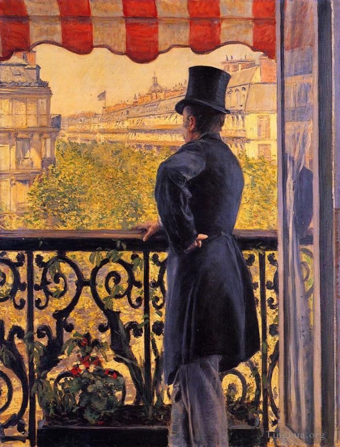 Gustave Caillebotte Peinture à l'huile - L'homme au balcon2