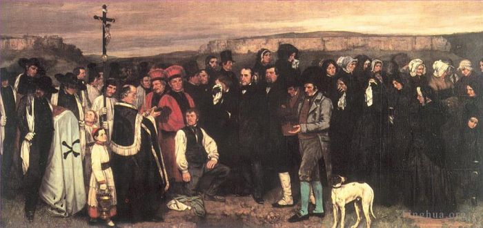 Jean Désiré Gustave Courbet Peinture à l'huile - Un enterrement à Ornans