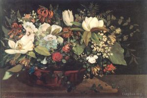 Jean Désiré Gustave Courbet œuvres - Panier de fleurs
