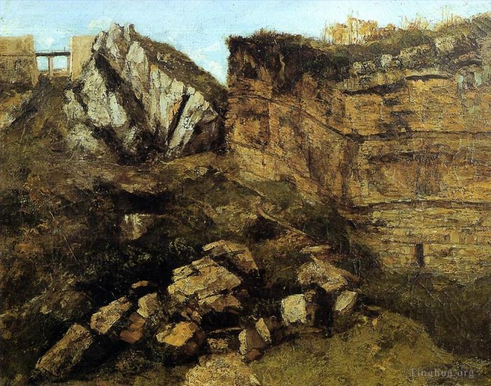 Jean Désiré Gustave Courbet Peinture à l'huile - Rochers en ruine