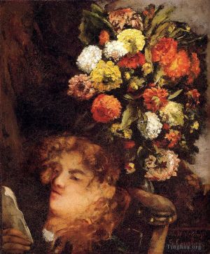 Jean Désiré Gustave Courbet œuvres - Tête de femme aux fleurs