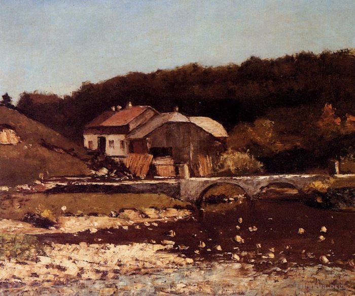 Jean Désiré Gustave Courbet Peinture à l'huile - La Ferme de Bonnevaux