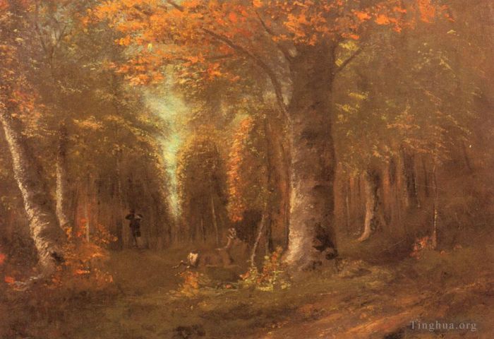 Jean Désiré Gustave Courbet Peinture à l'huile - La Forêt En Automne