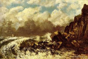 Jean Désiré Gustave Courbet œuvres - Marine A Etretat