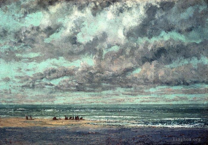 Jean Désiré Gustave Courbet Peinture à l'huile - Marine Les Équilleurs