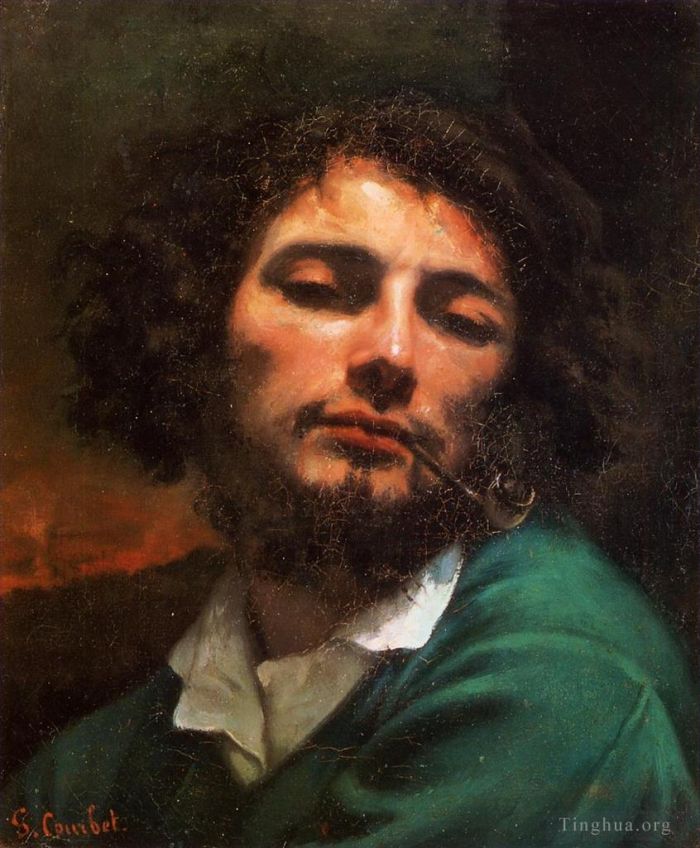 Jean Désiré Gustave Courbet Peinture à l'huile - Portrait de l'artiste alias l'Homme à la pipe