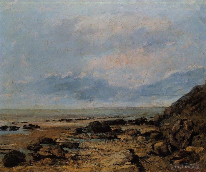 Jean Désiré Gustave Courbet Peinture à l'huile - Bord de mer rocheux