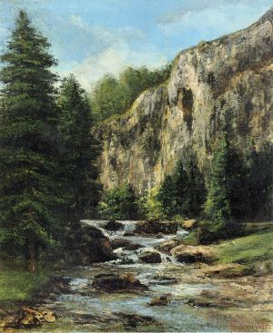 Jean Désiré Gustave Courbet œuvres - Étude pour Paysage avec cascade