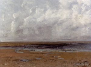 Jean Désiré Gustave Courbet œuvres - La plage de Trouville à marée basse