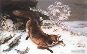 Jean Désiré Gustave Courbet œuvres - Le renard dans la neige