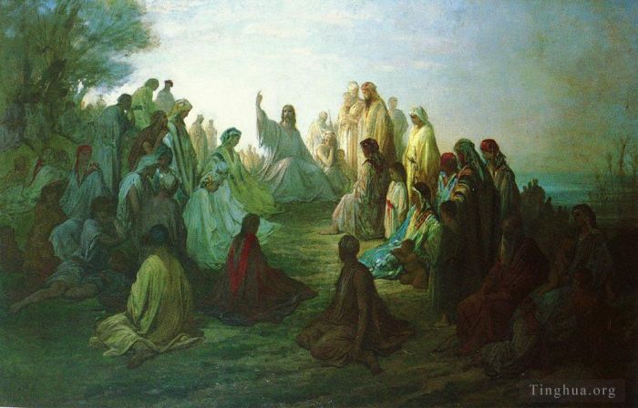 Gustave Doré Peinture à l'huile - JÉSUS PRÉCHANT SUR LA MONTAGNE