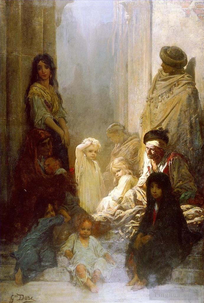 Gustave Doré Peinture à l'huile - La sieste