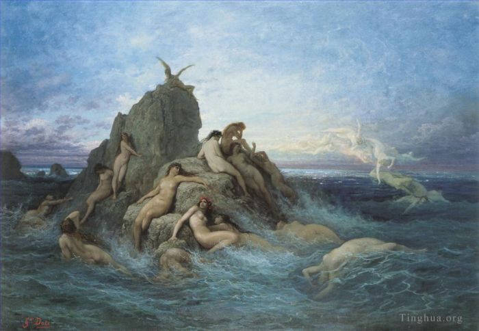 Gustave Doré Peinture à l'huile - Les Océanides Les Naïades de la mer