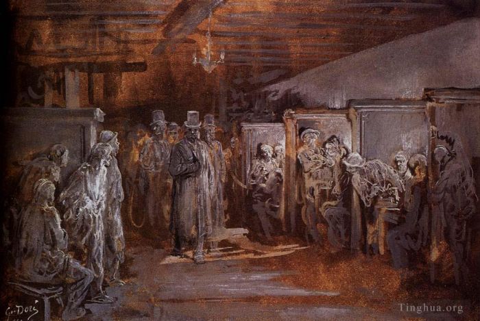 Gustave Doré Types de peintures - Taverne à Whitechapel