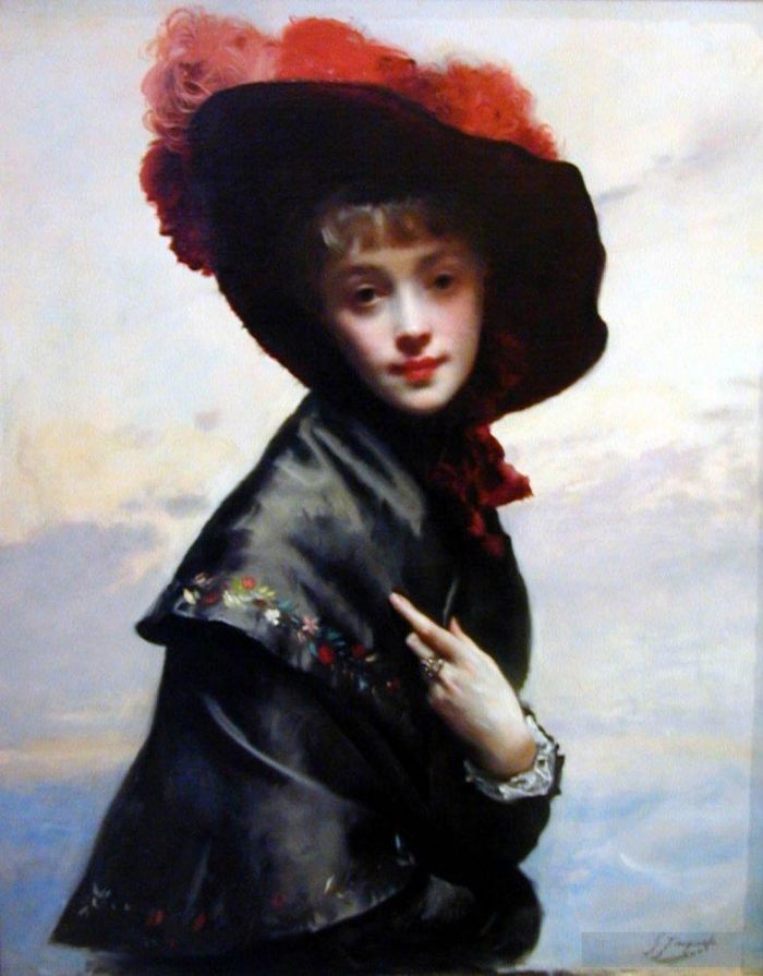 Gustave Jacquet Peinture à l'huile - La Coquette