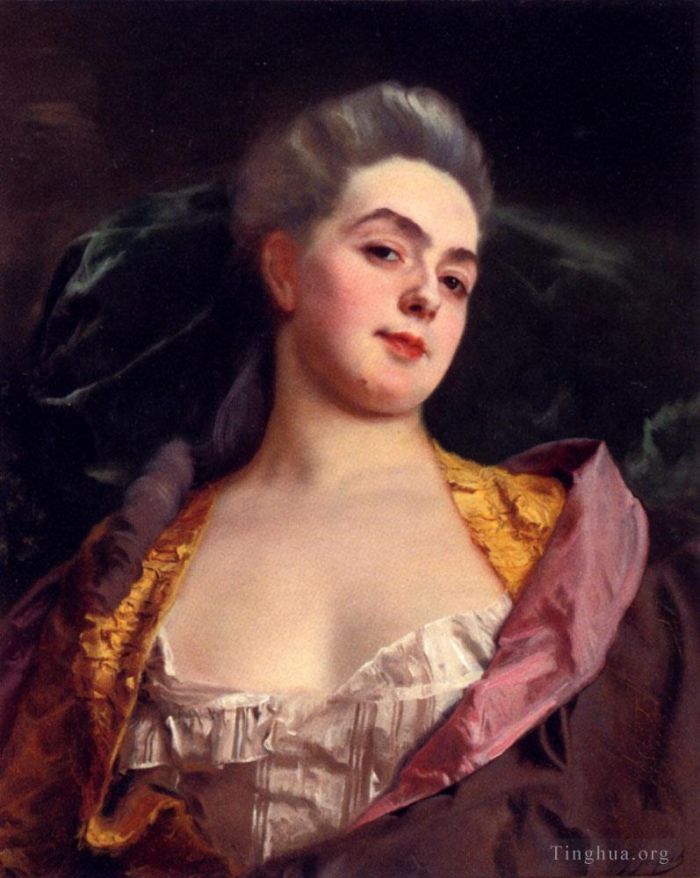 Gustave Jacquet Peinture à l'huile - Portrait de dame