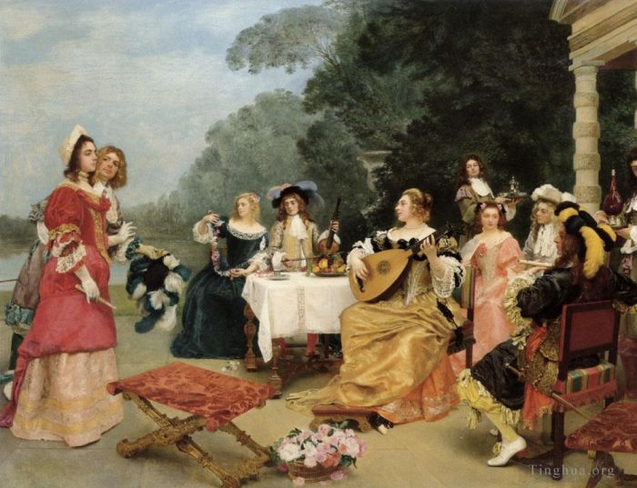 Gustave Jacquet Peinture à l'huile - Le récital
