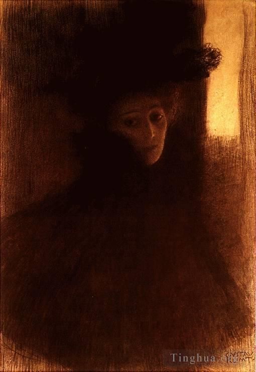 Gustave Klimt Peinture à l'huile - Dame avec Cap 1897