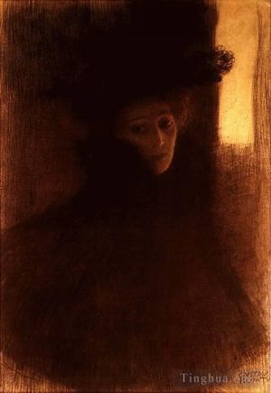 Gustave Klimt œuvres - Dame avec Cap 1897