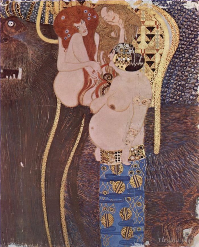 Gustave Klimt Peinture à l'huile - Der Beethovenfries Wandgemaldeim Sezessionshausin Wienheuteosterr 2