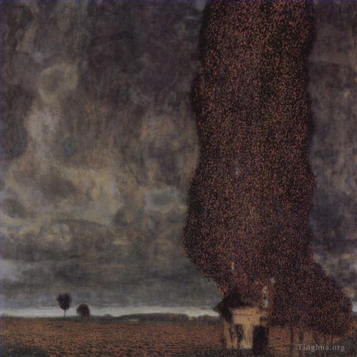 Gustave Klimt Peinture à l'huile - Die Grobe Pappeloder Aufziehendes Gwitter