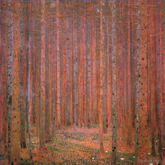 Gustave Klimt Peinture à l'huile - Forêt de sapins I