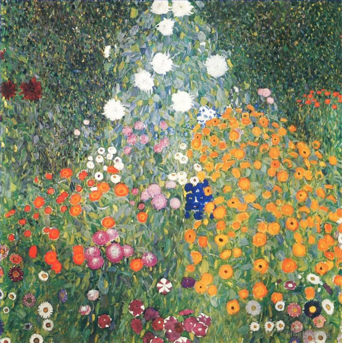 Gustave Klimt Peinture à l'huile - Jardin de fleurs