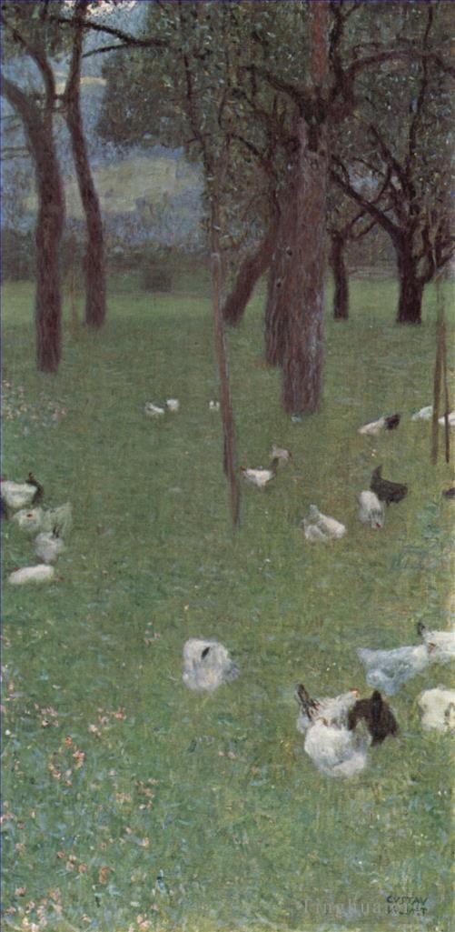 Gustave Klimt Peinture à l'huile - Gartenmit Huhnernin StAgatha