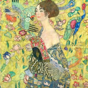 Gustave Klimt œuvres - Dame avec ventilateur 2