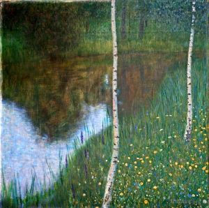 Gustave Klimt œuvres - Au bord du lac avec des bouleaux