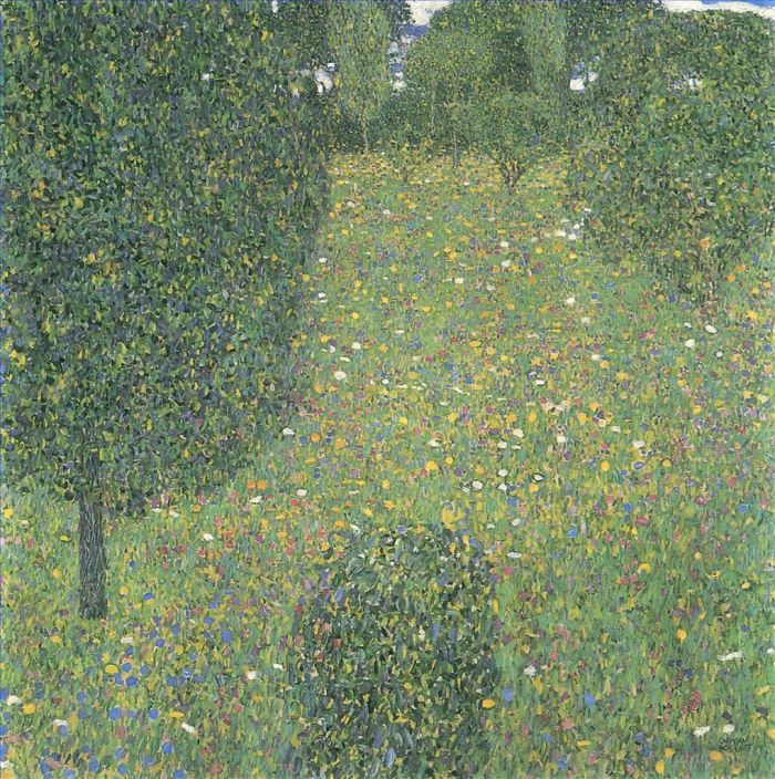 Gustave Klimt Peinture à l'huile - Jardin paysager Prairie en fleurs