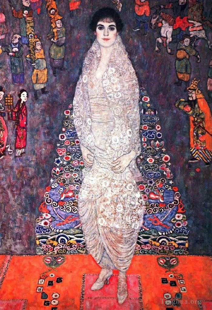 Gustave Klimt Peinture à l'huile - Portrait de la Baronne Elisabeth Bachofen Echt rouge