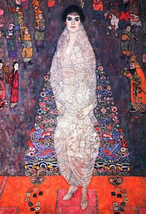 Gustave Klimt œuvres - Portrait de la Baronne Elisabeth Bachofen Echt rouge