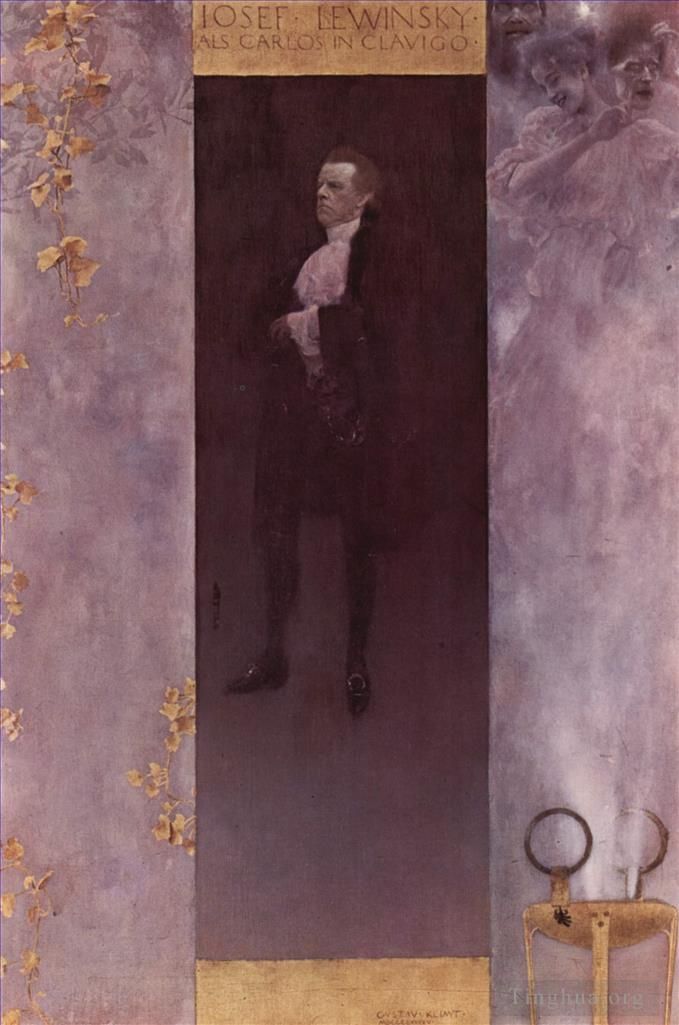 Gustave Klimt Peinture à l'huile - Portratdes Schauspielers Josef Lewin skyals Carlos