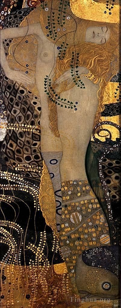 Gustave Klimt Peinture à l'huile - Wasserschlangen I 1904